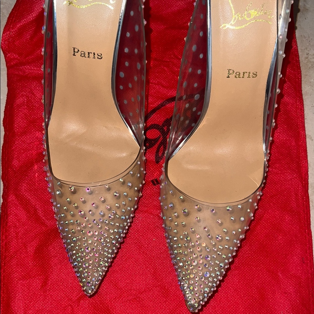 Clear Rhinestone Stiletto Heels - Picture 17 of 17